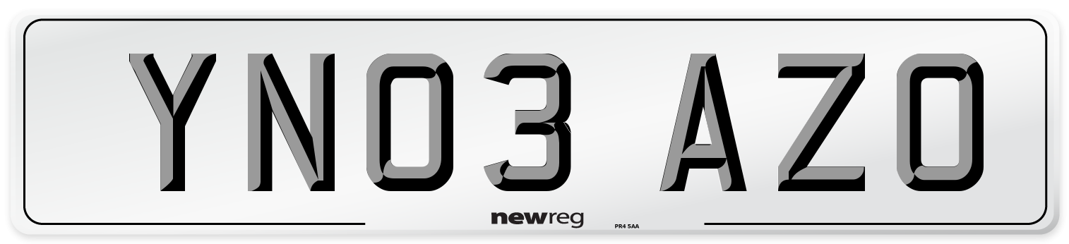 YN03 AZO Number Plate from New Reg
